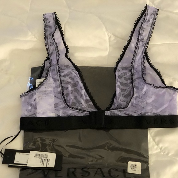 Versace  Greca Signature Print Tulle Bralette - Picture 4 of 12